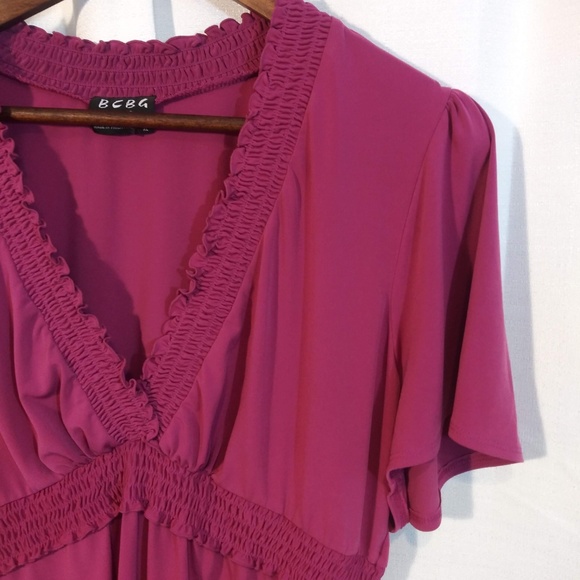 BCBG Tops - BCBG Paris / Pink Deep V Blouse / XL